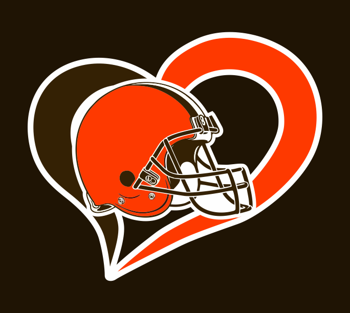 Cleveland Browns Heart Logo vinyl decal